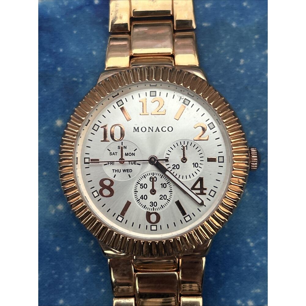Monaco Bronze Tone Silver Dial Unisex Quartz Watch
